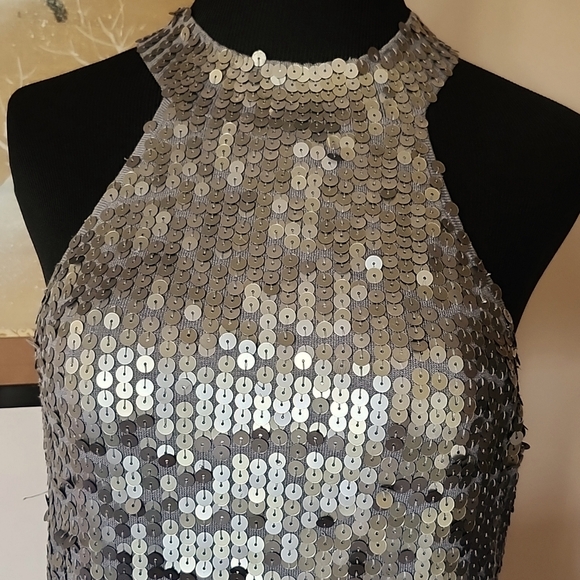 Grey sequin top women's L by I Cidi - Picture 2 of 5